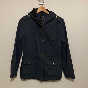 Eden Society Dark Gray Blue Hooded Utility Jacket, Size Large EJ16389